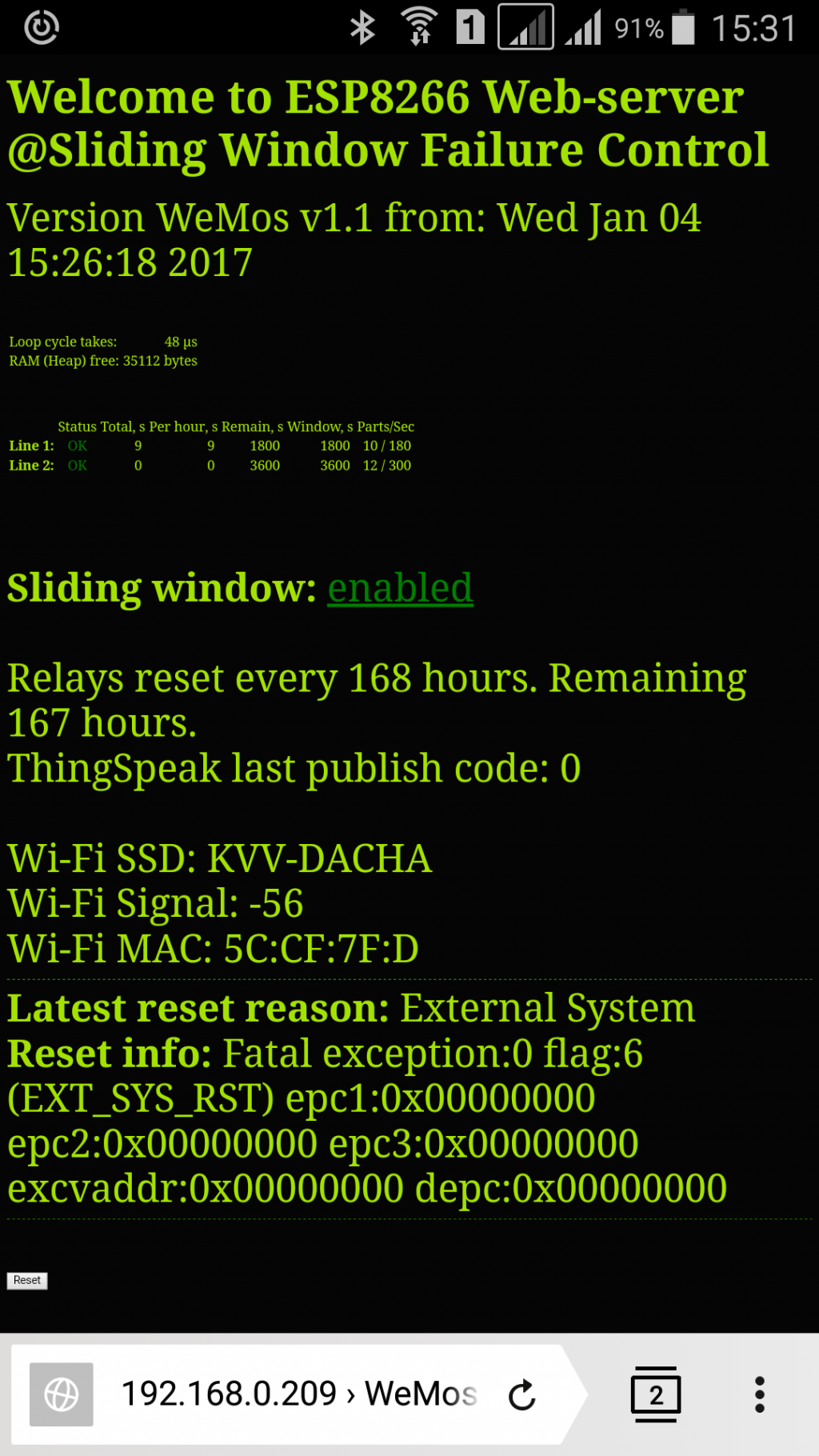 web-server, WeMos, Sliding Window Failure Control, Excehption, flag:6