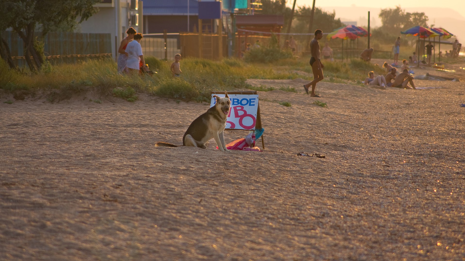 На пляже между Голубицкой и Пересыпью
