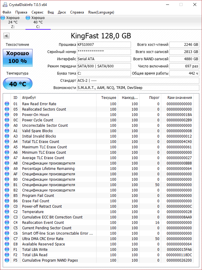 crystal disk info mark kingfast f9 128 gb