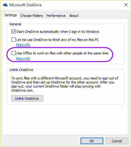 Настройка отвечающая за привлечение Upload Center при сохранении файлов в офисных приложениях в локальную папку OneDrive.
