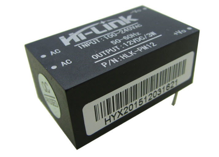 Hi-Link, ac, input, 100-200V ac, 50-60 Hz. output, 12vdc/3w, HLK-PM12